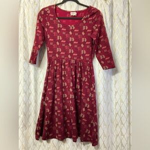 Mata Traders Red Patterned Dress